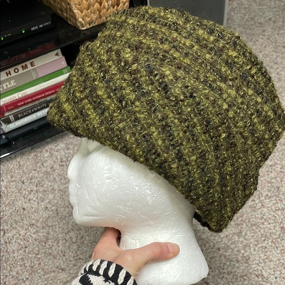 Vintage 50s boucle Green Knit hat